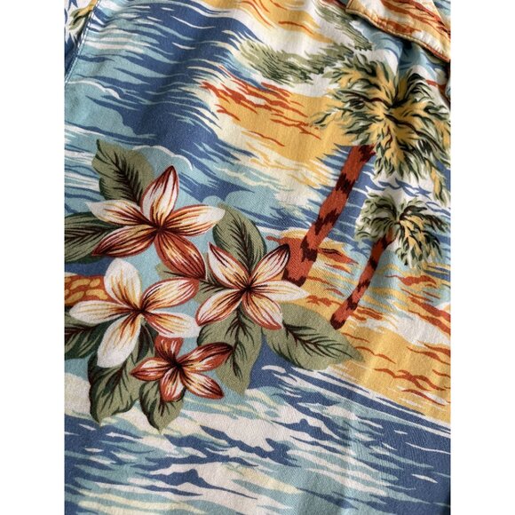 Island Shores XL Hawaiian Bahama Shirt Tropical Palm Trees & Flowers Button-Up - Picture 9 of 10